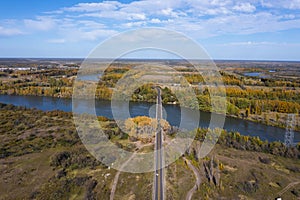 Rio Negro landscape in Patagonia, passing through the city