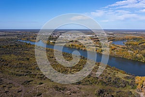 Rio Negro landscape in Patagonia, passing through the city of General Conesa,