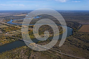 Rio Negro landscape in Patagonia, passing through the city of General Conesa