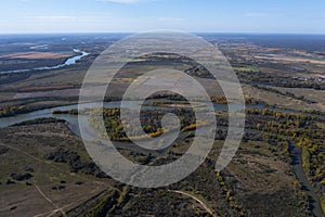 Rio Negro landscape in Patagonia, passing through the city of General Conesa