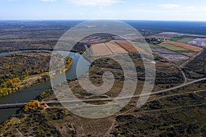 Rio Negro landscape in Patagonia, passing through the city of General Conesa,