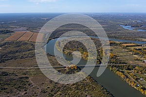 Rio Negro landscape in Patagonia, passing through the city of General Conesa,