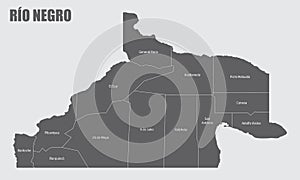 Rio Negro province administrative map