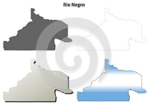 Rio Negro blank outline map set photo