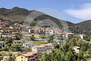 Rio nell'Elba, village at a hill, Elba, Tuscany, Italy