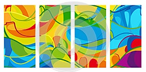 Rio Olympic and Paralympic Games abstract posters set colorful background vector banner template