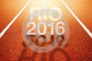 Rio Olympics 2016 title on athletic sport running track