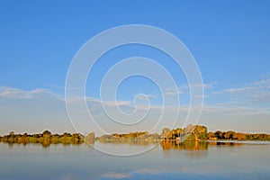 Rio Paraguay River between Corumba and Porto Jofre, Pantanal landscape, Mato Grosso do Sul, Brazil photo