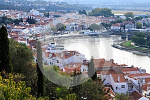 Rio Sado, flowing through Alcacer do Sal town, Portugal