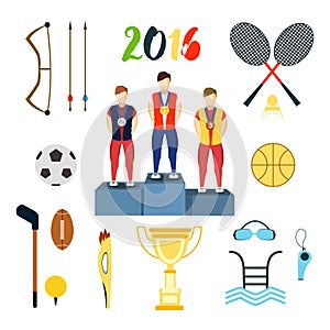 Rio summer olympic games icons vector illustration. isolated on white background. .