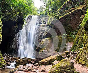 Rio Tigre waterfall in the jungle of Oxapampa in Peru photo