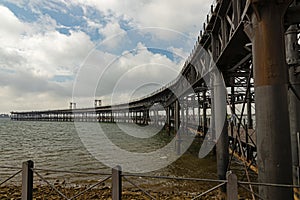 black and white picture of the Rio Tinto Company Dock or in spanish Muelle de la CompaÃ±Ã­a de RÃ­o Tinto in Huelva in Andalusia photo