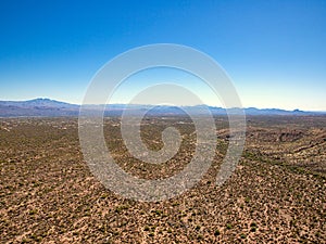 Rio Verde, Arizona and surrounding desert aerial view