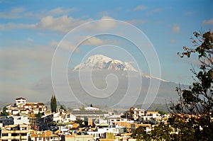 Riobamba and Chimborazo volcano, Ecuador photo