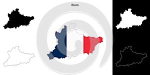 Riom outline map