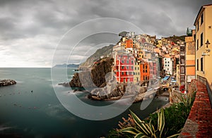 Riomaggiore, Cinque Terre, Italy at Dusk