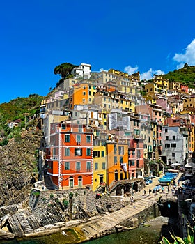 Riomaggiore fisherman village, Cinque Terre in Italy