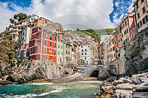 Riomaggiore fisherman village in Cinque Terre, Liguria, Italy