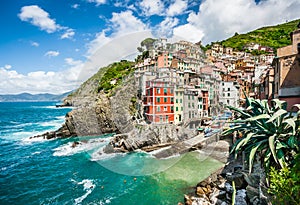 Riomaggiore fisherman village in Cinque Terre, Liguria, Italy