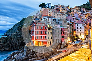 Riomaggiore Fishing Quarter, the harbor of a small Italian fishing village