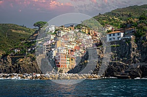 Riomaggiore - italian city in Cinque Terre, Italy, Liguria