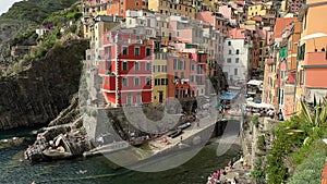 Riomaggiore Village of Cinque, Italy Tilt-up View During the Day