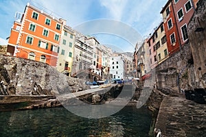 Riomaggiore village of Cinque Terre in Liguria, Italy