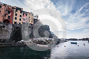 Riomaggiore village of Cinque Terre in Liguria, Italy