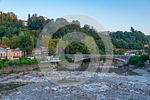 Rioni river passing through center of Kutaisi, Georgia photo