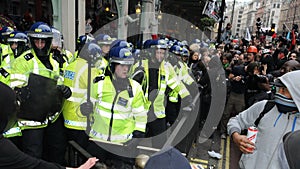 Riot in Central London during Austerity Protest