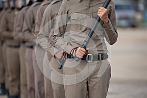 Riot police control the crowd