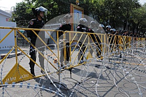 Riot Police at a Protest in Bangkok