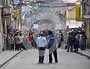 Rioting in La Paz, Bolivia