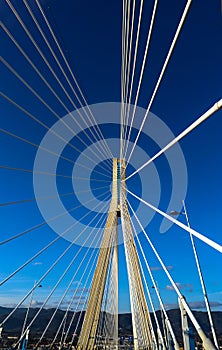 Rioâ€“Antirrio-officially Charilaos Trikoupis-Bridge crossing the Gulf of Corinth and linking the Peloponnese to mainlan Greece