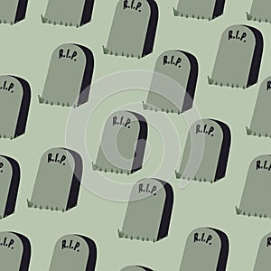 Rip grave halloween pattern background grey