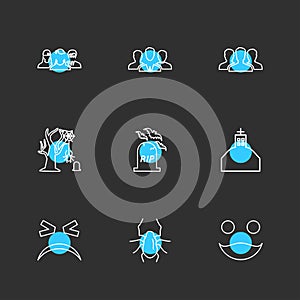 rip , spider ,groups , halloween , rip , graveyard , horror , eps icons set vector