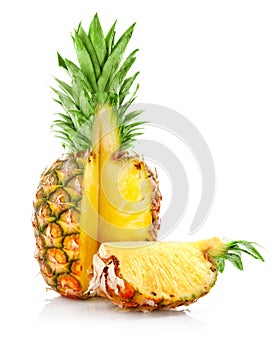 Ripe ananas fruit with cut