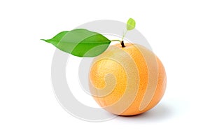 Ripe appetizing grapefruit with leaf
