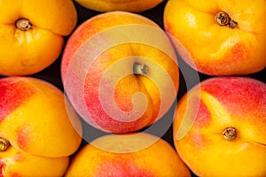 Ripe apricot fruit background closeup