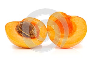 Ripe apricot with a stone