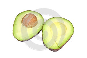 Ripe avocado halves