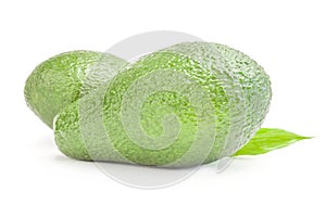 Ripe avocado on a white background. Clipping path