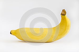 Ripe banana on a white background