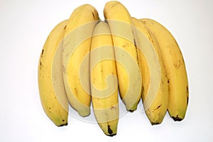 Ripe banana on white background