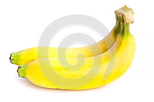 Ripe bananas isolated on white background