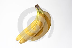 Ripe bananas pineapple isolated on a white background