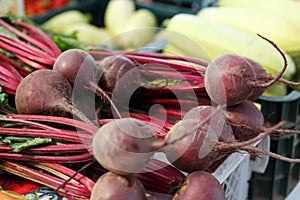 Ripe beet on the counter of the Belarussian market