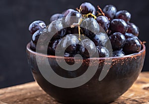 ripe black grapes