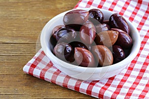 Ripe black kalamata olives