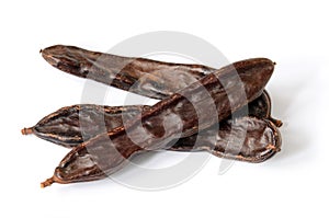 Ripe carob pods